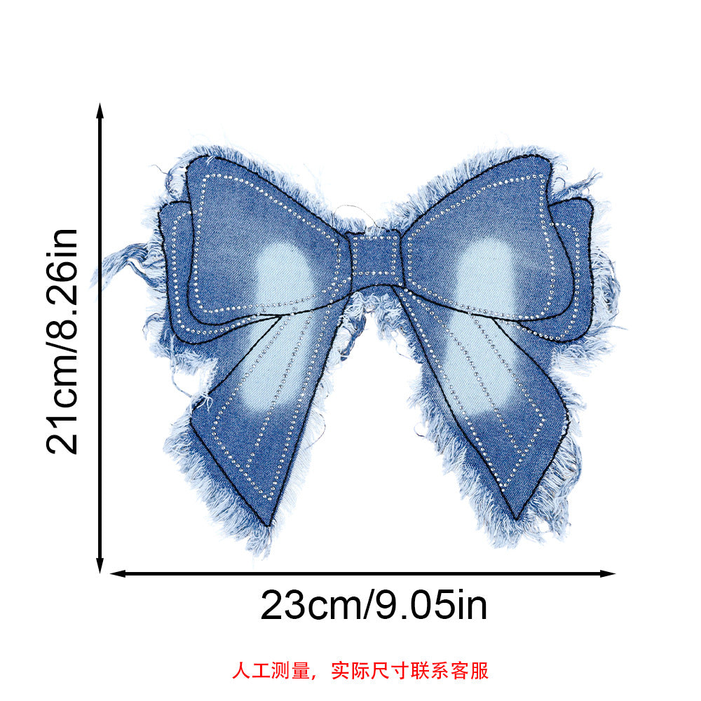 Wholesale Vintage denim fringe patch